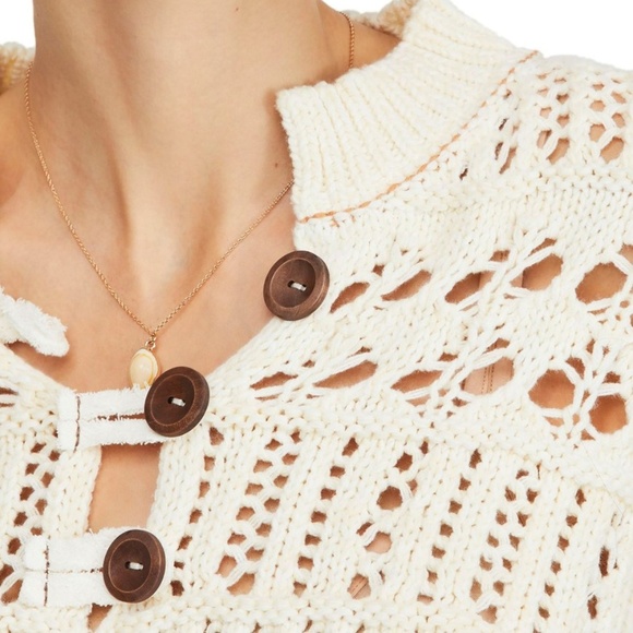 Free People Dreams Tonight Crop Sweater - Ivory - Picture 5 of 6